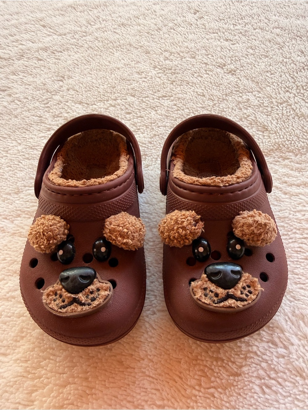 Crocs Kids' TODDLER Classic Lined I Am Brown Bear Clogs